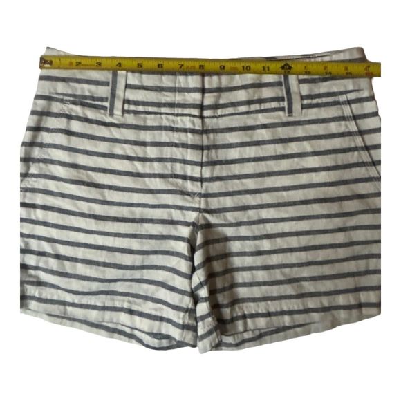 Tommy Hilfiger Linen Cotton Striped Shorts Women’s Size 4 Pockets Preppy - Picture 2 of 15